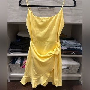 Lucy in the Sky yellow wrap ruffle dress